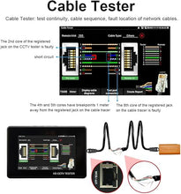 Load image into Gallery viewer, IP Camera Tester,4K H.265 IP CVBS CVI TVI AHD 4 inch Touchscreen CCTV Tester Monitor with PoE/IP discovery/RJ45 Cable Test/UTP Cable Test/PTZ Control(IPC-1800ADH Plus)
