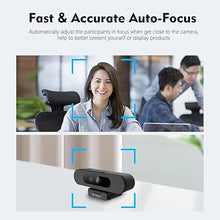 Load image into Gallery viewer, TOALLIN 4K AI Webcam with WDR, Auto Light Correction, AI Tracking with Auto-Framing, Auto-Focus, 5X Adjustable Digital Zoom, Built-in Dual Noise-Canceling Mics, 92° FOV Webcam for Online Video Calls
