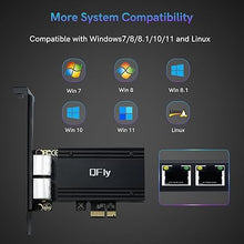 Load image into Gallery viewer, 2.5G Dual RJ45 Port PCI-E Network Card with RTL8125B Conrtoller, QFly 2.5Gb Ethernet Adapter Card Compatible with 100/1000Mbps/2.5G, Support Windows/Linux
