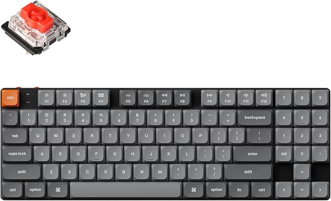 Keychron K13 Max Low-Profile Wireless Mechanical Keyboard, QMK/VIA TKL Keyboard with Number Pad, Bluetooth/2.4 GHz/Wired White Backlight Compatible with Mac Windows Linux