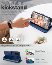 Load image into Gallery viewer, OCASE Compatible with iPhone 16 Wallet Case, PU Leather Flip Folio Case with Card Holders RFID Blocking Kickstand [Shockproof TPU Inner Shell] Phone Cover 6.1 Inch 2024, Blue
