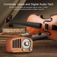 Load image into Gallery viewer, Vintage Radio Retro Bluetooth Speaker- Greadio Cherry Wooden FM Radio with Old Fashioned Classic Style, Strong Bass Enhancement, Loud Volume, Bluetooth 5.0 Wireless Connection, TF Card &amp; MP3 Player
