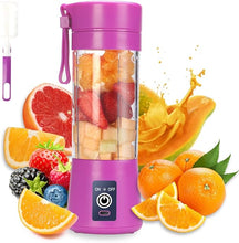 Load image into Gallery viewer, Portable Blender Cup,Electric USB Juicer Blender,Mini Blender Portable Blender For Shakes and Smoothies, juice,380ml, Six Blades Great for Mixing,purple
