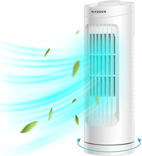 Load image into Gallery viewer, VIVOSUN 13'' Tower Fan, Bladeless Desk Fan with 3 Speeds and 70° Oscillation, Portable and Compact, Quiet Cooling Fan for Home and Office, White
