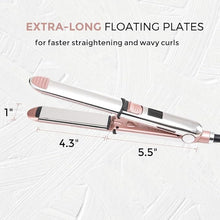 Load image into Gallery viewer, Professional Flat Iron Hair Straightener, Titanium Ionic Hair Straightening, Fast Heating Hair Tools, Pink 2 in 1 Dual Voltage Hair Straightener Curler for All Hairstyles
