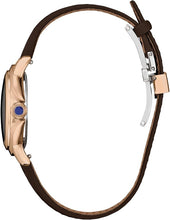 Load image into Gallery viewer, Citizen Women's Eco-Drive Ceci, Rose Gold-Tone Stainless Steel Watch, Brown Apple Leather Strap, 3 Hand, Brown Dial (Model: EM1163-09X)
