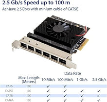 Load image into Gallery viewer, 6 Port 2.5 Gigabit PCI-e x4 Ethernet Network Card
