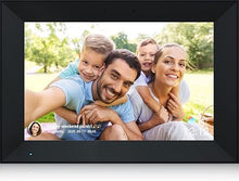 Load image into Gallery viewer, Digital Photo Frame 10.1 Inch WiFi Digital Picture Frame IPS HD Touch Screen Smart Cloud Photo Frame with 32GB Storage, Auto-Rotate, Easy Setup to Share Photos or Videos Remotely via AiMOR APP (Black)
