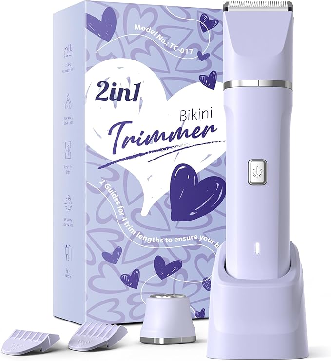 Electric Razors for Women - Wet/Dry Womens Electric Shaver for Legs, Replaceable Body Hair Blade Heads&Hair Remover for Face Head, No Nick, No Cut, No Razor Burn, Purple