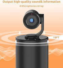 Load image into Gallery viewer, TOUCAN Video Conference Camera with 4 Noise-Cancelling Mics, Speaker, Adjutable Camera, 1080p Detachable USB Webcam Plug and Play Works with Zoom, Microsoft Teams and More, for PC/Mac/Laptop
