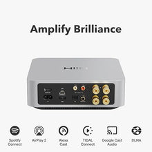 Load image into Gallery viewer, WiiM Amp: Multiroom Streaming Amplifier | Compatible with AirPlay, Google Cast, Alexa | HDMI, Voice Control | Stream from Spotify, Amazon Music, Tidal &amp; More | Silver
