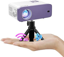 Load image into Gallery viewer, Mini Projector, VOPLLS 1080P Full HD WiFi Bluetooth Video Projector, Portable Outdoor Home Theater Movie Projector, 50% Zoom, Compatible with HDMl, USB, AV, Smartphone/Tablet/Laptop (12000L)
