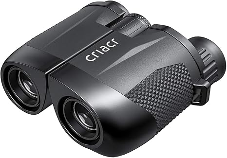 Criacr Compact Binoculars, High Powered 10x25 Folding Binoculars, Large Eyepiece Adults Kids Binocular with Low Light Night Vision for Outdoor Hiking, Traveling, Sightseeing, Bird Watching