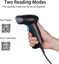 Load image into Gallery viewer, USB 2D Barcode Scanner, Handheld Wired QR Code Scanner Support Screen Scan UPC Bar Code Reader for Warehouse, Library, Supermarket Mobile Payment, Convenience Store
