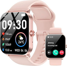 Load image into Gallery viewer, Smart Watch for Men Women Answer/Make Calls and Message Reminder, Fitness Watch 1.85&quot; HD Touch Screen, 120+ Sports Modes/Heart Rate/Sleep Monitor, Activity Trackers for iOS/Android (Pink)
