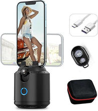 Load image into Gallery viewer, Auto Face Tracking Tripod 360°Rotation,2-Axis Auto Tracking Phone Holder,No App,Phone Camera Stand with Gesture Control,Rechargeable Smart Phone Stand for Live Vlog Video Streaming,Black
