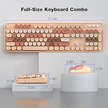 Load image into Gallery viewer, MOFII Wireless Keyboard and Mouse Combo,2.4GHz Retro Full-Size Keyboard with Number Pad and Cute Mouse for Computer PC Desktops Laptop WindowsxP/7/8/10(Milk Tea Colorful-B)
