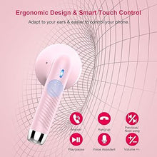 Load image into Gallery viewer, Wireless Earbuds, Bluetooth 5.4 Headphones in Ear with Noise Cancelling Mic, Bluetooth Earbuds Stereo Bass, IP7 Waterproof Sports Earphones, 32H Playtime USB C Charging Ear Buds Pink for Android iOS
