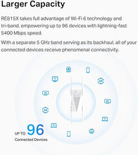 Load image into Gallery viewer, TP-Link AX5400 WiFi 6 Range Extender with Ethernet Port | Internet Signal Booster for Home | Tri-Band Wireless Repeater Amplifier | Built In Access Point Mode | APP Setup | OneMesh Compatible (RE815X)
