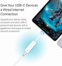 Load image into Gallery viewer, TP-Link USB C To Ethernet Adapter(UE300C), RJ45 To USB C [Thunderbolt 3/4 Compatible] Type-C Gigabit Ethernet LAN Network Adapter, Compatible With Apple MacBook Pro 2017-2023, MacBook Air, And More

