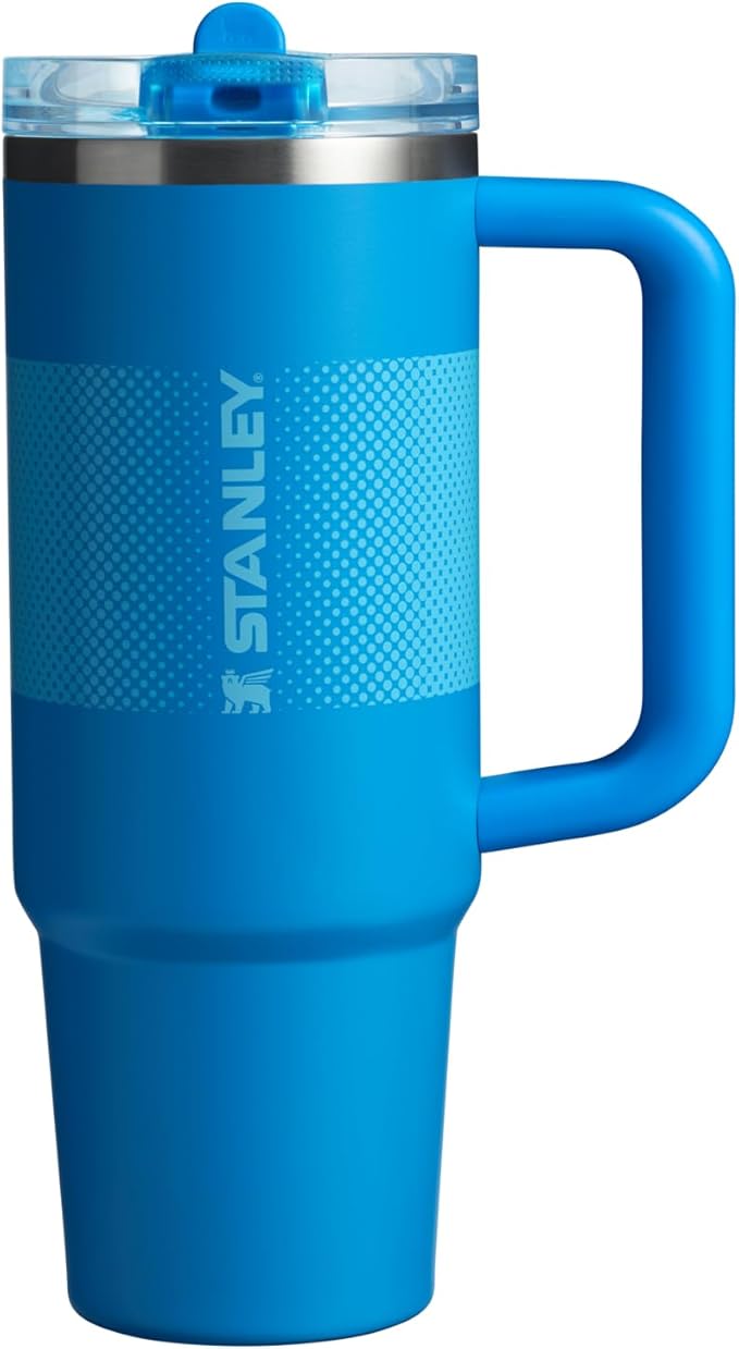 Stanley Quencher ProTour Flip Straw Tumbler with Leakproof Lid 30 oz | Built-In Straw & Handle | Cupholder Compatible for Travel | Insulated Stainless Steel Cup | BPA-Free | Azure Fade