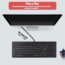 Load image into Gallery viewer, MC-818 82 Keys USB Keyboard Wired Keyboard Built-in Touchpad USB HUB Port Mechanical Structure Ergonomic Keyboard Mute Ultra-Thin Keyboard for Notebook/Desk, Black
