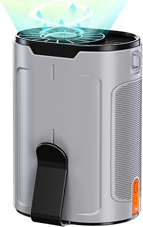 2024 AI Portable Fan Rechargeable, 4 Speeds 6600RPM Strong Airflow, Personal Waist Fan with up to 25H of Working Time, Hanging Neck Fan, Wearable Belt Fan for Camping, Outdoor, Jobsite - Gray
