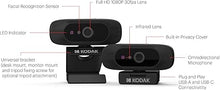 Load image into Gallery viewer, JPL Kodak Webcam | Business 1080p HD Video Conferencing Camera | Windows Hello Compatible Facial Recognition &amp; Built-in Privacy Lens Cover | Plug &amp; Play Solution
