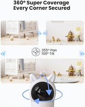 Load image into Gallery viewer, Video Baby Monitor with Camera and Audio, 2K Baby Monitor WiFi Smartphone with Night Vision, Pan-Tilt-Zoom via 4.3&quot; Screen and APP, Cry/Motion Detection, 2-Way Audio (White 2pcs)
