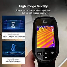 Load image into Gallery viewer, HIKMICRO E1L Thermal Imaging Camera, 160 x 120 IR Resolution/19200 Pixels, 25Hz Refresh Rate, Portable Handheld Infrared Thermal Imager with Laser Pointer, -4°F~1022°F Temperature Range
