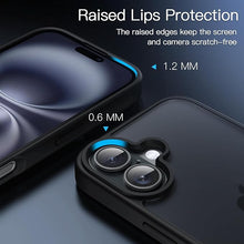 Load image into Gallery viewer, JETech Matte Case for iPhone 16 6.1-Inch, Shockproof Military Grade Drop Protection, Frosted Translucent Back Phone Cover, Anti-Fingerprint (Black)

