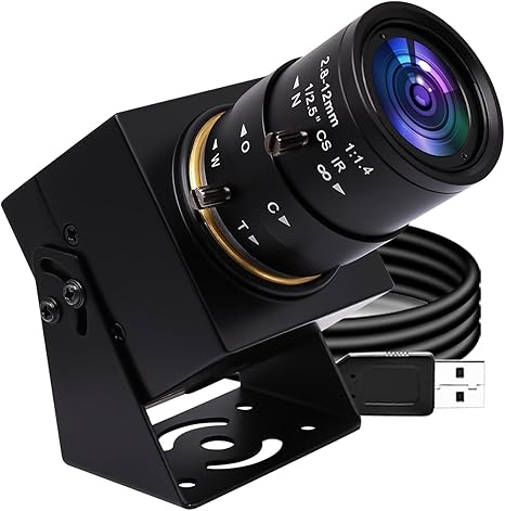 SVPRO USB Camera 1080P Full HD Webcam 2MP Machine Vision Industrial Camera 2.8-12mm Varifocal Lens Manual Focus Webcam 100fps/60fps/30fps for Windows,Mac,Linux,Android