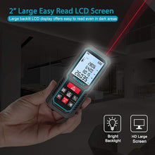 Load image into Gallery viewer, Laser Measure Device, MiLESEEY 393ft Digital Laser Tape Measure with Upgrade Electronic Angle Sensor, ±2mm Accuracy, Area Measurement,Volume and Pythagoras, 2" LCD Backlit,Mute, Battery Included
