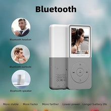 Load image into Gallery viewer, Bluetooth Mp3 Player, Classic Portable Walkman Mp3 &amp; Mp4 Players for Kids,HiFi Music Player with Video Play,FM Radio,Recording,E-Book,Alarm Clock,Mp3 Play up to 50 Hours with SD Card Slot Grey 16GB
