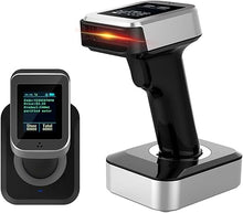 Load image into Gallery viewer, Symcode 2D QR Bluetooth Barcode Scanner with Screen Display with Charging Base,3 in 1 Compatible with Bluetooth &amp; 2.4GHz Wireless &amp; Wired Connection with 1.8 inch TFT Color LCD Screen
