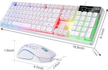 Load image into Gallery viewer, Gaming Keyboard and Mouse Combo, K1 RGB LED Backlit Keyboard with 104 Key for PC/Laptop(White)
