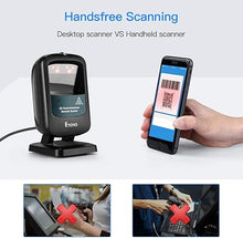 Load image into Gallery viewer, Eyoyo 2D Hands-Free Barcode Scanner, Omnidirectional USB Wired Desktop Barcode Reader 1D 2D PDF417 Data Matrix Bar Code Reader with Automatically Scanning for Retail Store Supermarket Mall Business
