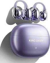 Load image into Gallery viewer, King Lucky Clip on Earbuds Open Ear Wireless Bluetooth 5.4 Headphones with Mic,50H Play,Noise Cancelling,Waterproof,Sports Ear Buds,Comfortable for Small Ears &amp; Glasses Wearers,Workouts (Purple)
