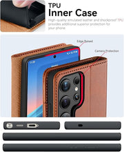 Load image into Gallery viewer, OCASE Compatible with Galaxy S25 Ultra Wallet Case, PU Leather Flip Folio Case with Card Holders RFID Blocking Kickstand [Shockproof TPU Inner Shell] Protective Phone Cover 6.9 Inch 2025, Brown

