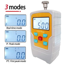 Load image into Gallery viewer, Digital Force Gauge Push and Pull Meter Dynamometer Tension Pressure Tester Thrust Meter Compression Load Plug Force Destructive Tests 500N/50kg/110lbf/1800Oz
