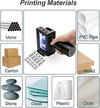 Load image into Gallery viewer, 1inch/25.4mm Handheld Inkjet Printer for Any Surface P15-1 Model for QRCode Barcode Production Date Time Logo Batch Number Print On Glass Bag Carton Box Wood Cloth Plastic Cable (25 Languages)
