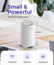 Load image into Gallery viewer, Small Air Purifier for Home Bedroom, Personal Desk Mini Air Purifier, Room Hepa Air Purifier Fresheners Cleaner for Dorm, Pets, Smoke, Desktop, Office (White)
