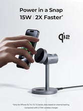 Load image into Gallery viewer, MagFusion 3-in-1 Charging Station Compatible with MagSafe, Charger Stand Qi2 Certified 15W Wireless Charger, for iPhone 16/15/14/13/12, Apple Watch, AirPods(30W PD Charger Included)
