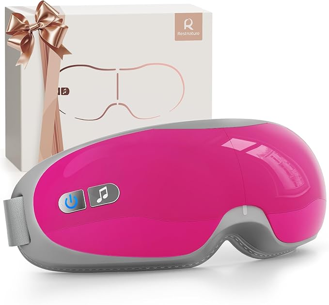 Eye Massager - Christmas Birthday Gifts for Women Men, Heated Eye Massager for Migraines, Relaxation Gifts for Women, Gifts for Mom, Reduce Eye Strain Dry Eye Migraine Relief(Rose)