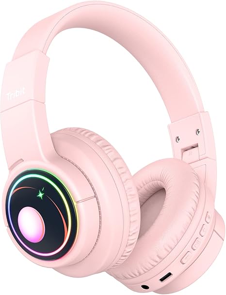 Tribit Kids Headphones Wired with Microphone, Starlet01 Safe Sound Tech 85/94dBA Volume Limited, SharePair, HiFi Stereo Foldable Over-Ear Headphones for Kids for School/Travel/iPad/Kindle/Switch