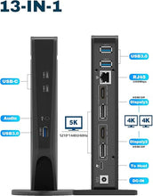 Load image into Gallery viewer, WAVLINK 4K USB C Laptop Docking Station Dual Monitor for MacBook and Windows, Displaylink Docking Station with Power Charing, 2X USB-C, 3X USB 3.0, 2X HDMI + DP, Ethernet, Audio
