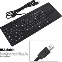 Load image into Gallery viewer, MC-818 82 Keys USB Keyboard Wired Keyboard Built-in Touchpad USB HUB Port Mechanical Structure Ergonomic Keyboard Mute Ultra-Thin Keyboard for Notebook/Desk, Black
