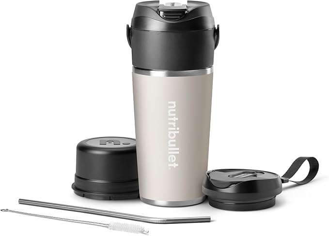 nutribullet Flip Portable Blender with Insulated Cup, Matte Linen, NBPB50350LIN