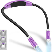 Load image into Gallery viewer, Vekkia Rechargeable LED Neck Reading Light, Book Lights for Reading in Bed, 3 Brightness Levels, Flexible Soft Silicone Arms Comfortable Wear, Long Lasting. Great for Readers, Craft &amp; Knitting
