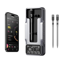 Load image into Gallery viewer, 800FT Smart Wireless Meat Thermometer with Digital Meat Probe, Bluetooth Meat Thermometer with App Host Control for Barbecue, Outdoor Grilling, Oven &amp; Smoker (Two*Probe-01)
